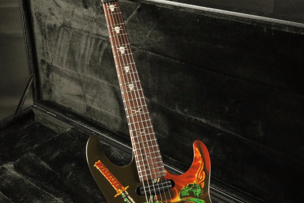 Hot popular skull inlay skull snake body top quality floydrose tremolo Electric guitar Guitarra black hardware electric