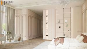 China Arched Stainless Steel Bedroom Wardrobe with Integrated Desk factory