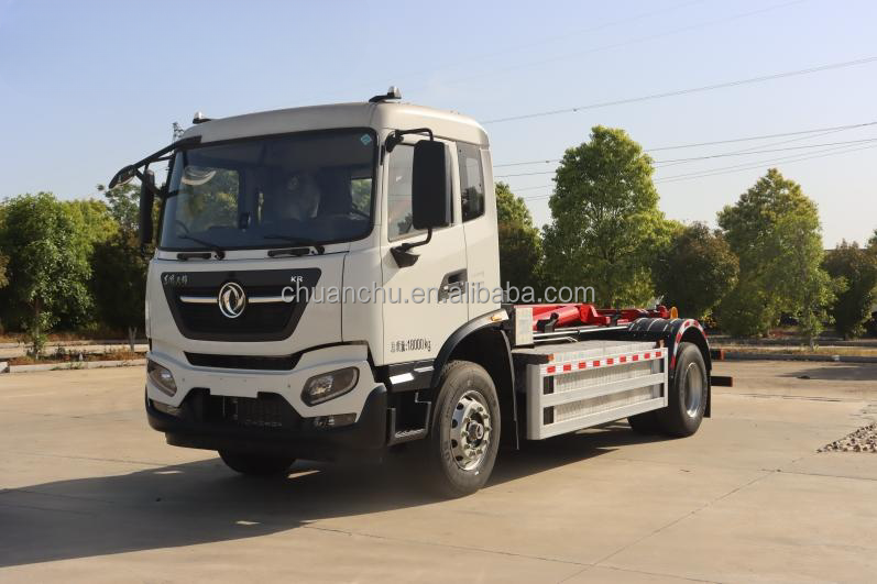 Small Dongfeng Electric Hook Arm Garbage Truck
