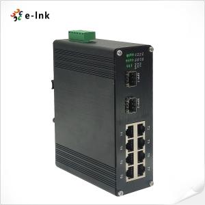 China 2 Gigabit SFP Uplink Ports Industrial Ethernet 8 Port PoE Switch factory