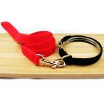 4 Size Dog Collars And Leashes Luxury Padded Decorative Velvet Customized Logo