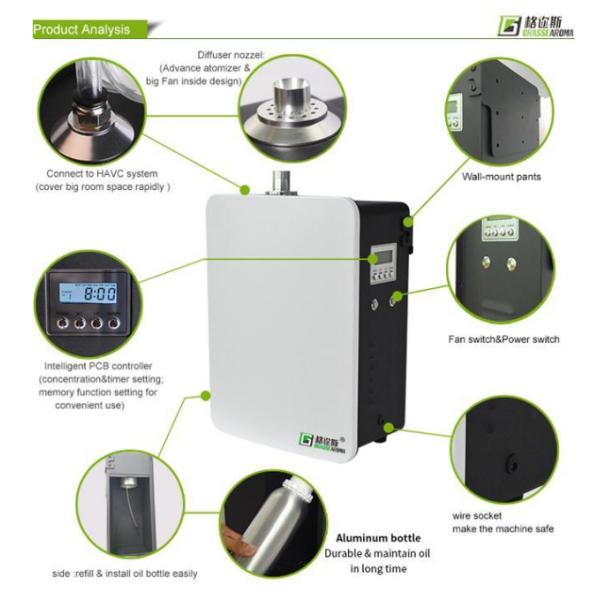 Wall Mounted HVAC Scent Diffuser Hotel Lobby Room Machine 1000ml Capacity