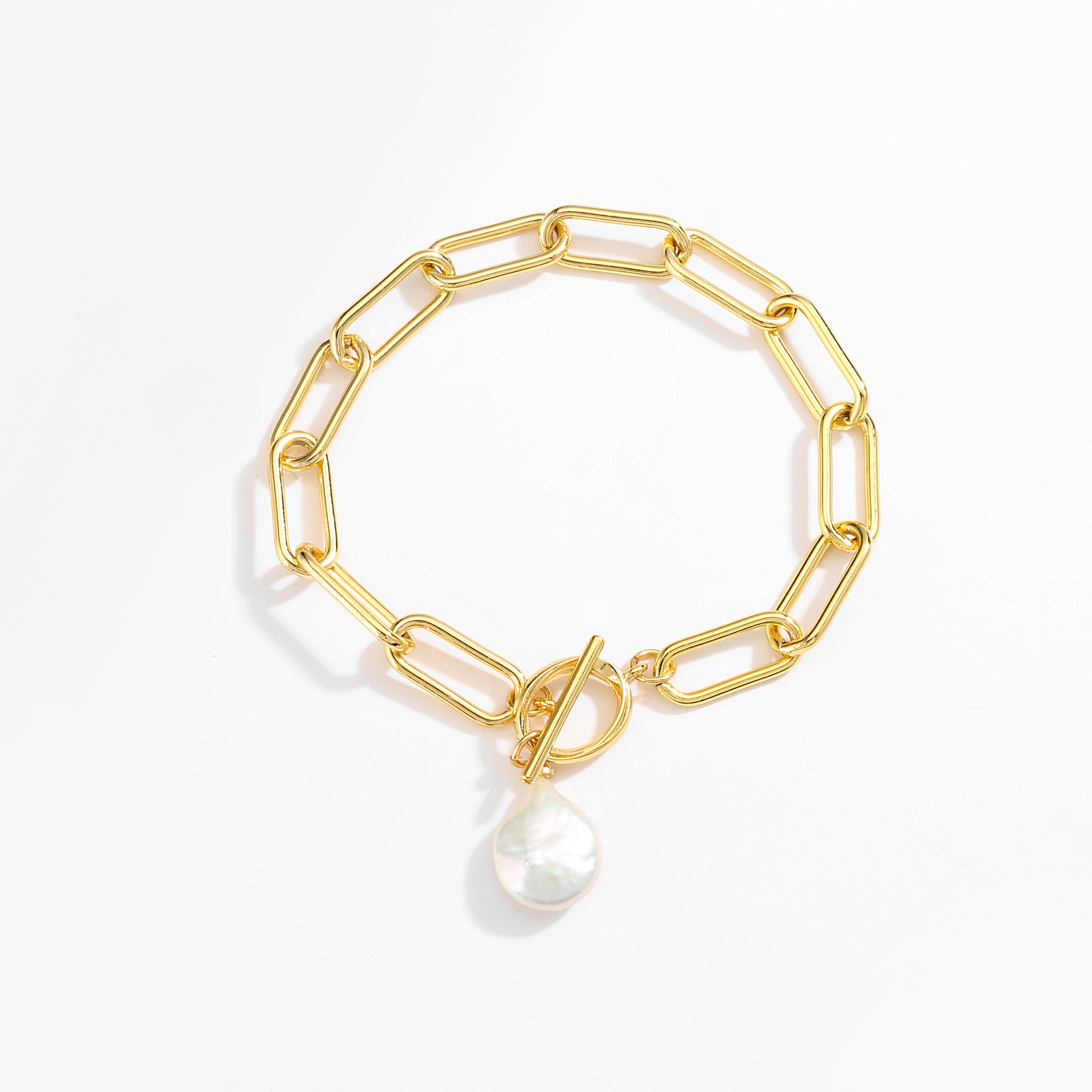 Elegant 18k Gold Chain Bracelet Women , Synthetic CZ Gold Plated Charm Bracelet