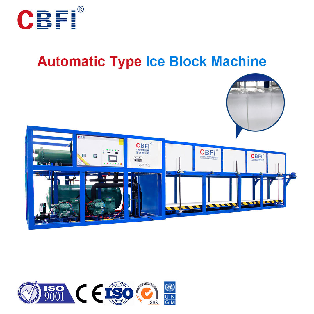 China Automatic Adding Water Collecting Ice Block Machine Direct Cooling factory