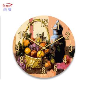 China Modern Design Needle Display Tempered Glass Living Room Clock for Wall Decoration factory