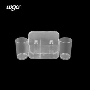 China 32cm Wide Self Adhesive Toothbrush Holder Organizer Holders Bathroom Decor With Toothpaste Dispenser factory