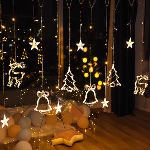 China 3.5M LED Star Deer Tree Bell 220V 110V Christmas Garland Fairy Curtain String Lights For Home New Year Wedding Party Dec factory