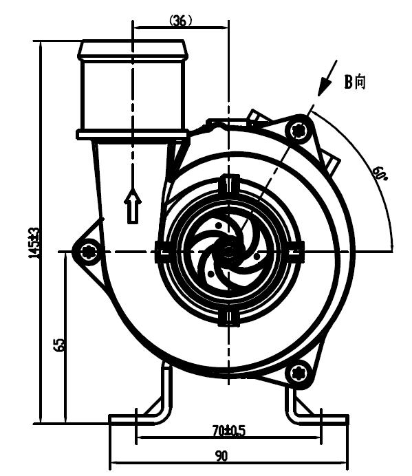 OWP-BL43-450T EWP 24VDC 250W Rated 6000L/H For EV's Battery Management System and Liquid Cooled & Glycol Circulation