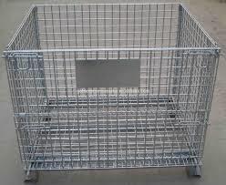 Professional Mesh Storage Cage , Wire Mesh Pallet Cages Hot - Dip Galvanized