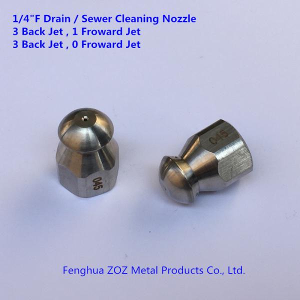 China 1/4" F Stainless Steel Drain Cleaning Nozzle ,Sewer Jetting Nozzle factory