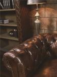 Oversized Top Grain Leather Sofa , Modern 3 Seater Leather Sofa Brown Long