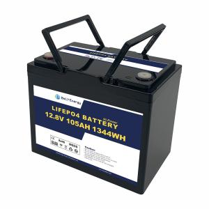 China Rechargeable 105AH 12V LiFePo4 Battery Deep Cycle For Solar Power System UPS factory