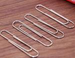 Zinc Finish 78mm Jumbo Round Metal Paper Clips For Office Stationery