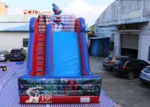 China 7 meters high kids spiderman inflatable slide with complete digital printing for outdoor parties factory