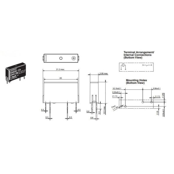G6DS-1A-12V Sub-miniature Relay that Switches up to 5 A OMRON Low Signal Relays