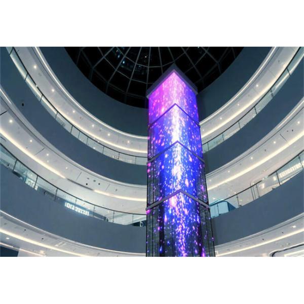 P3.9 RGB Advertising Glass Window 1000*1000mm Outdoor Waterproof Transparent Grid Display LED Grille Screen