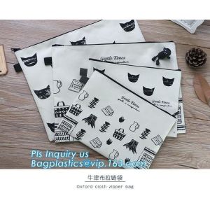 Solid Color Canvas Pencil Case Stationery Pencil Bag, Canvas stationery storage