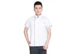 Embroidery Logo Restaurant Work Shirts Cotton Anti - Wrinkle With Stand Collar