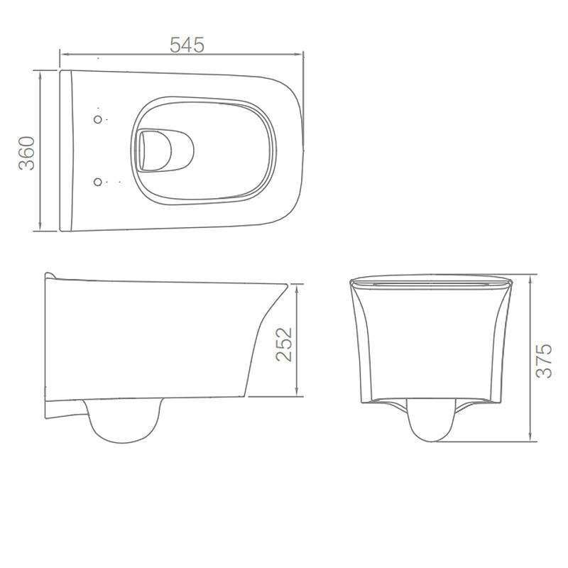 Bathroom Wall Hanging Toilet Seat P Tray 200mm ARROW FB2656