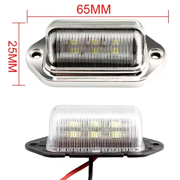 Electroplated Side Lights for Truck Trailer Tail Warning Lamp Rear Car Bulb 6LED