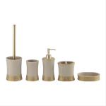 Luxury sand Polyresin Bathroom Accessories Five-Piece Set S waist shape