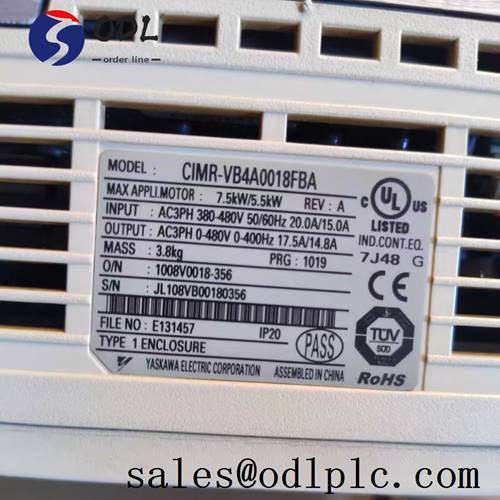 CIMR-VB4A0018FBA Yaskawa Compact Vector Control Drive V1000, 7.5HP, 480V, 3PH,