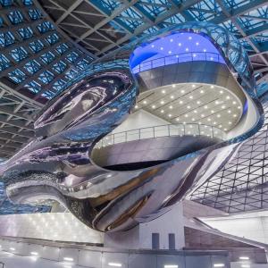 China Modern 304 Stainless Steel Facade Art Cloud Sculpture For Museum factory