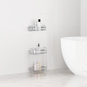 China No-Drilling Wall-Mounted Shower Caddy stainless steel Easy Install Space-Saving Organizer Rack for Bathroom shower organizers factory