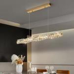 Golden Kitchen Island Pendant Light Nordic LED Rectangle Stainless Steel Hanging