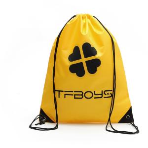 China Yellow Nylon 190T Drawstring Packaging Bags 10Kg Durability factory
