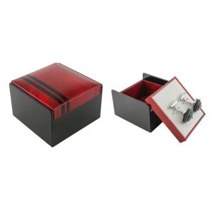 China Square PU Leather Personalized Cufflink Box SGS / FSC Certification factory