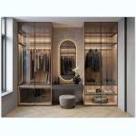 Home Furniture Foldable Wood Luxury Antique High Gloss Wardrobe Smart Design