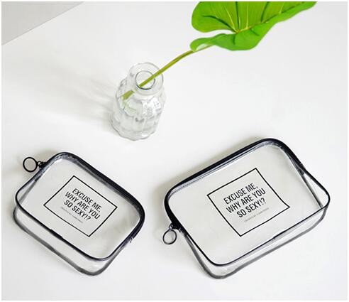 Waterproof Makeup PVC Transparent Bag Heat Seal With Custom Size OEM