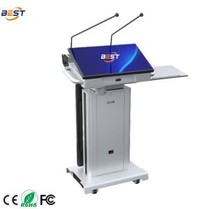 Smart Multimedia Podium with Adjustable Screen Angle 1920x1080 Resolution and