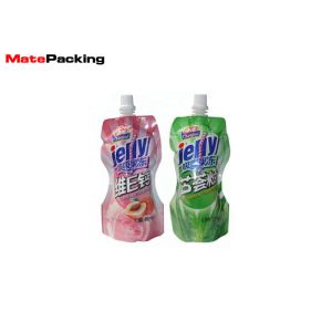 Spout Plastic Drink Pouches , Stand Up Reusable Juice Pouches Custom Logo