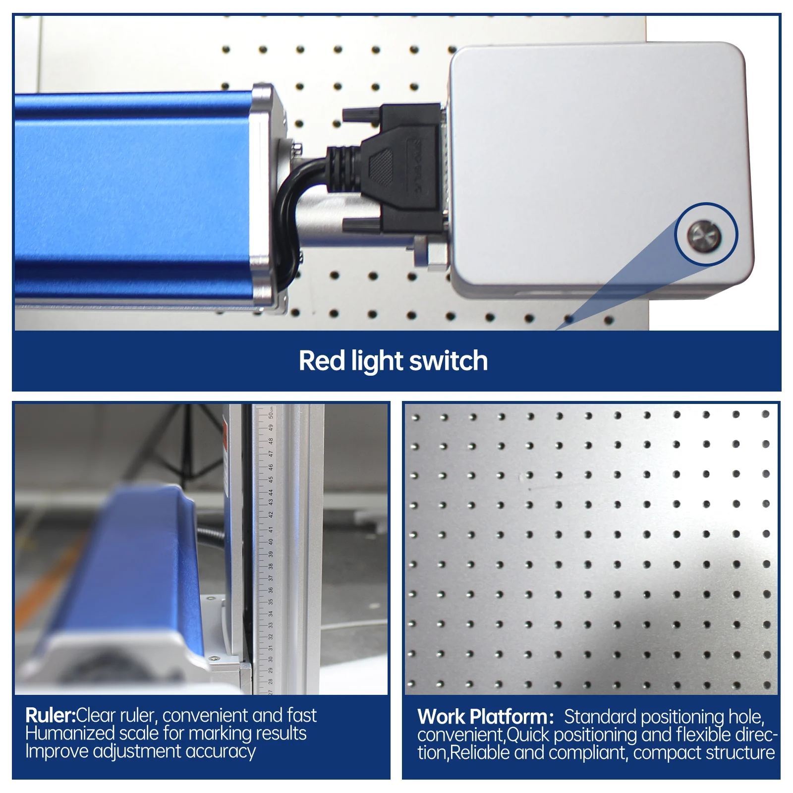 Mini Optical Fiber Laser Marking Machine For Plastic Metal Engraving 20W 30W