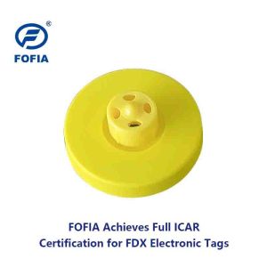 ISO11784/5 Unshared ICAR Code RFID Ear Tag for Animal ID with BLE Reader Support