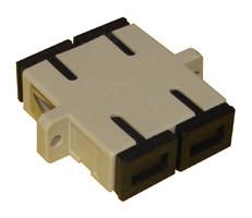 China SC MM Duplex Beige Fiber Optic Adapter ROHS Standard with Flange factory