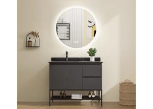 China Acrylic Finish Bathroom Vanity Units Cabinet Solid Color With Drawer factory