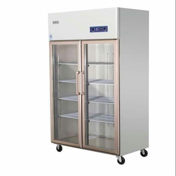 Refrigerated fresh food meat ice cream double door glass door refrigerated