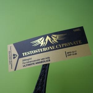 China Glossy Oil Proof Gold Foil 10ml Anabolic Vial Sticker factory