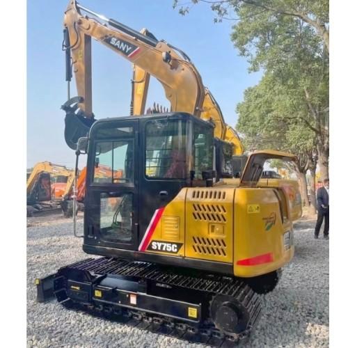 Low price sale of original hydraulic track type Sany SY75 second-hand excavator