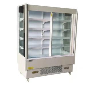 China Supermarket fruit shop vegetable shop preservation display commercial with door curtain cabinet factory