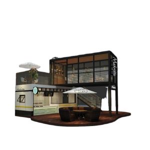 China Wood Plastic Panel 40GP Coffee Shop Shipping Container on sale