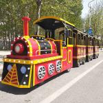 Kids Tourist Train Rides , Electric Trackless Train With 4 Coaches