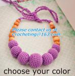 Handmade Nursing Necklace Crochet Beads Breastfeeding Crochet Flowers Natural