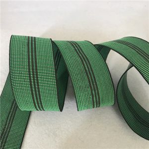 Width 50mm Green Elastic Webbing with 4 black lines PE webbing