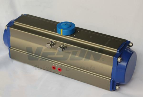 Three Position Aluminum Alloy Pneumatic Air Actuator Double Acting Horizontal