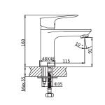 Bathroom 1.100kg Ceramic 35mm Wash Basin Mixture Tap