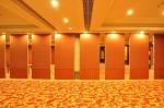 Wooden Surface Sliding Movable Partition Walls , Hotel Folding Room Divider